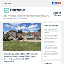 Latest News from Barbour Product Search:  Installing AluK’s 58BW HI flush sash windows and a suited 58BD French door in a Lincolnshire barn conversion |  D+H UK: Your Trusted Partner for Fire Protection & Ventilation Solutions